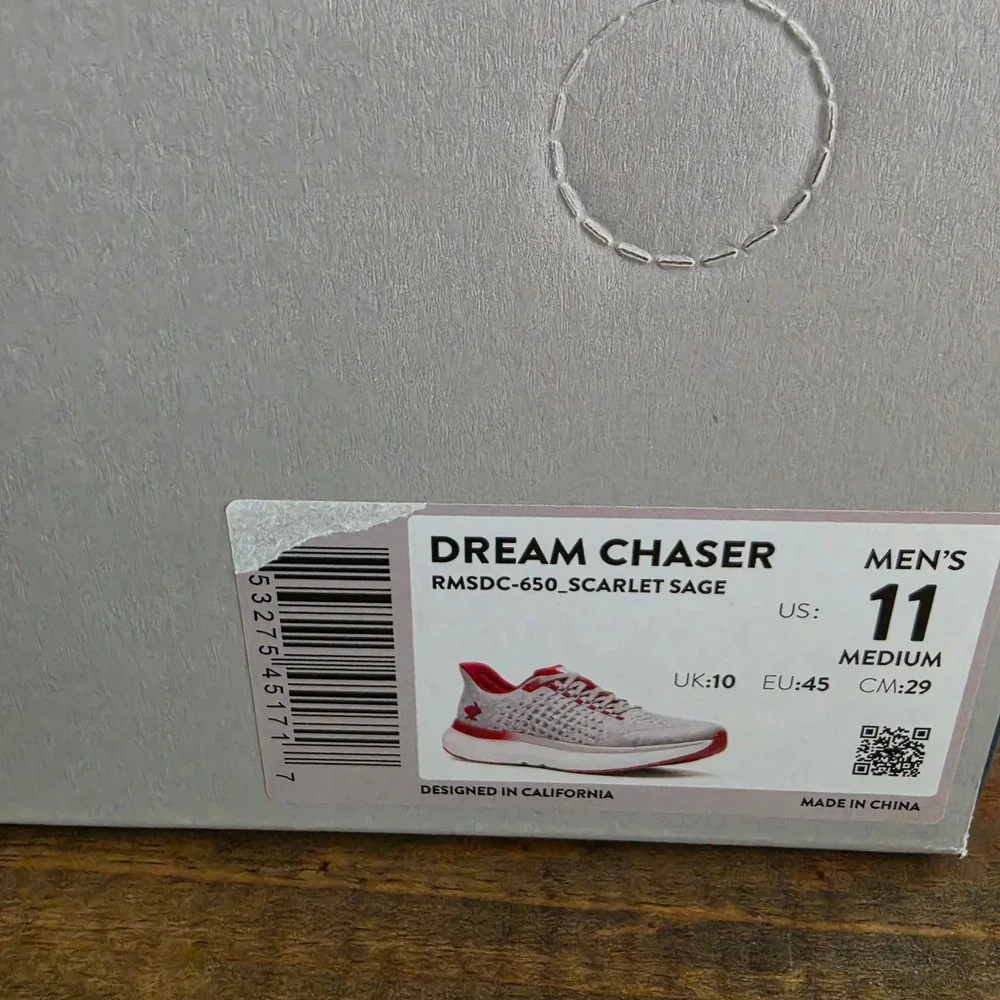 Rabbit Mens Dream Chaser Running Shoes Scarlet Sage Grey Knit‎ RMSDC-650 Size 11